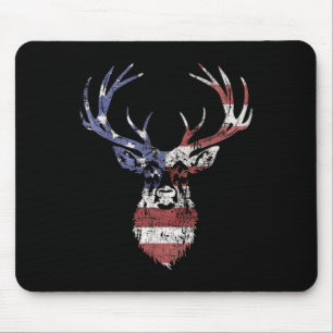 Alfombrilla De Ratón Deer Whitetail Caza Bandera Estadounidense