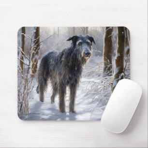 Alfombrilla De Ratón Deerhound escocés deja que nieve Navidades