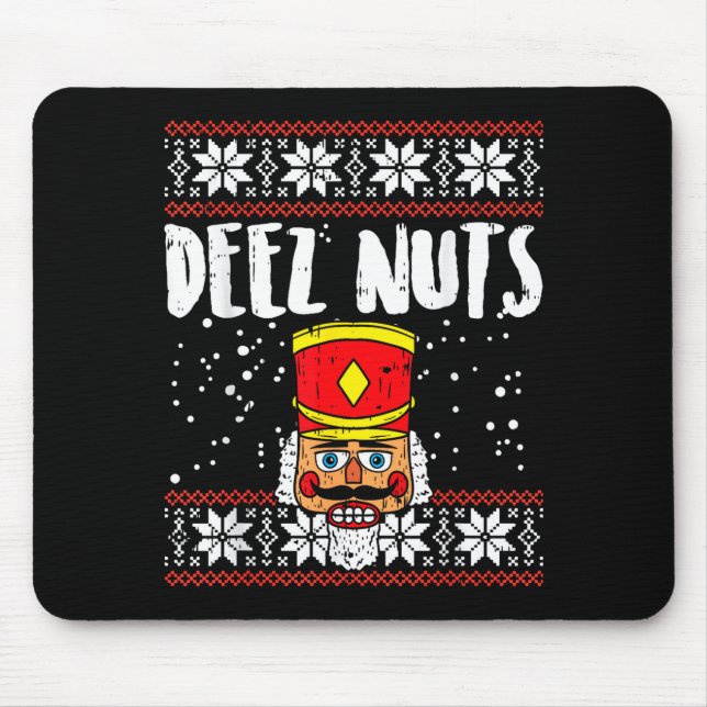 Alfombrilla De Ratón Deez Nuts Nutcracker Funny Ugly Christmas Sweater  (Frente)
