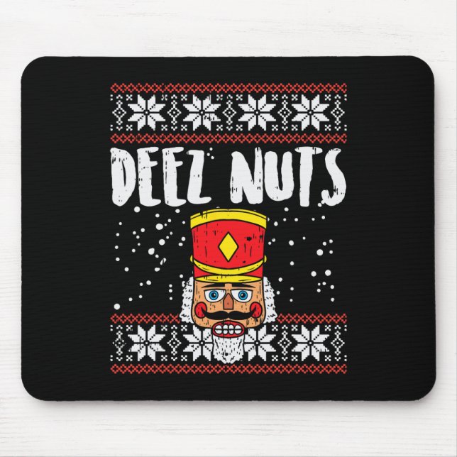 Alfombrilla De Ratón Deez Nuts Nutcracker Navidades feos regalo de meme (Frente)