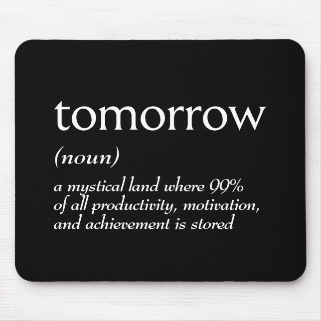 Alfombrilla De Ratón Definición de diccionario para el mañana (Frente)