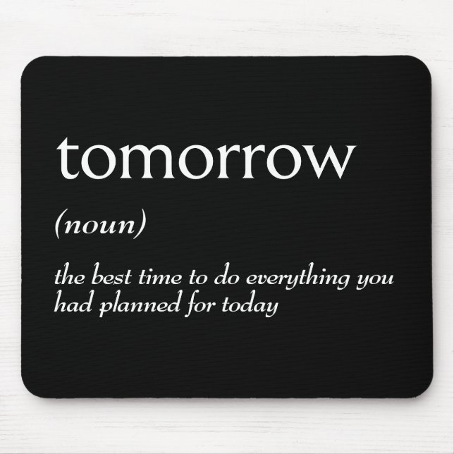Alfombrilla De Ratón Definición de diccionario para el mañana (Frente)