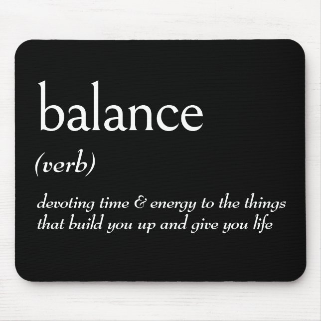 Alfombrilla De Ratón Definición De Diccionario Para EQUILIBRIO (Frente)