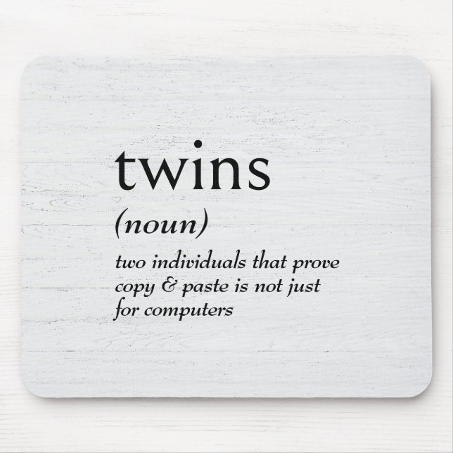 Alfombrilla De Ratón Definición De Diccionario Para TWINS (Frente)