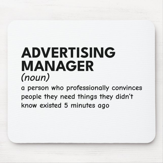 Alfombrilla De Ratón Definición de Guay Marketing Manager (Frente)