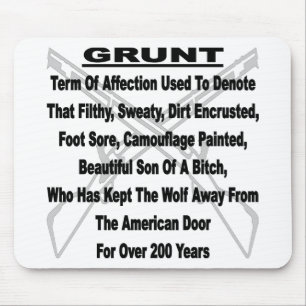 Alfombrilla De Ratón Definición de la GRUNT Militar de los Estados Unid