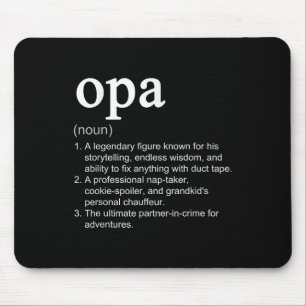 Alfombrilla De Ratón Definición de Opa Divertido Noun Genial