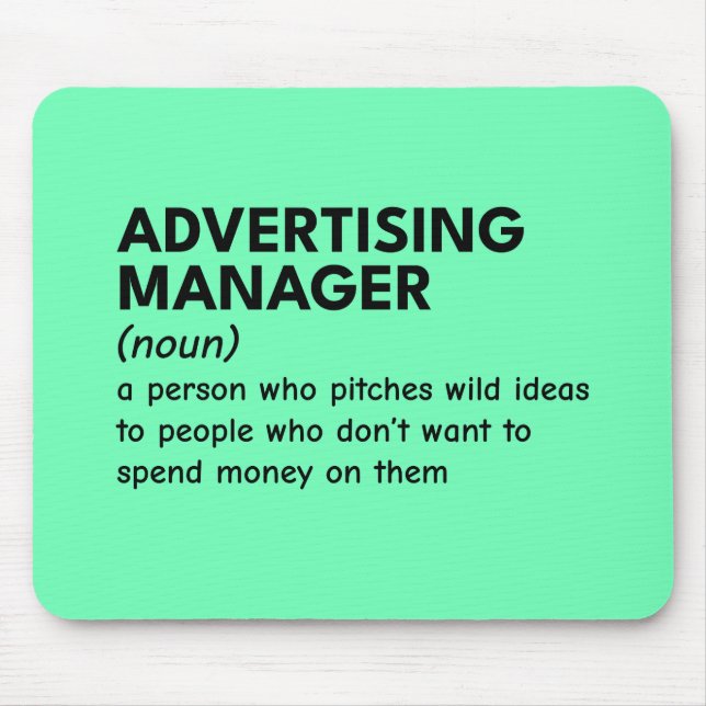 Alfombrilla De Ratón Definición de Quirky Marketing Manager (Frente)