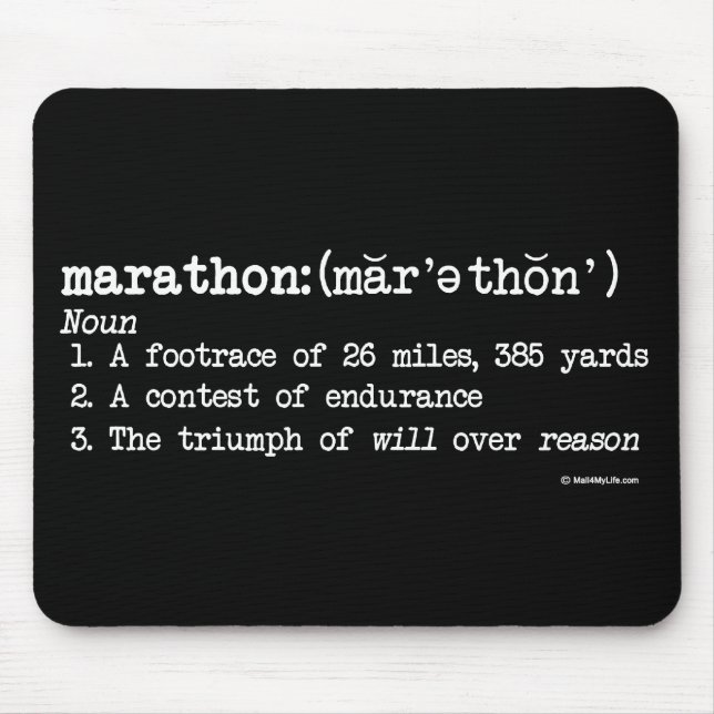 Alfombrilla De Ratón Definición del maratón (Frente)