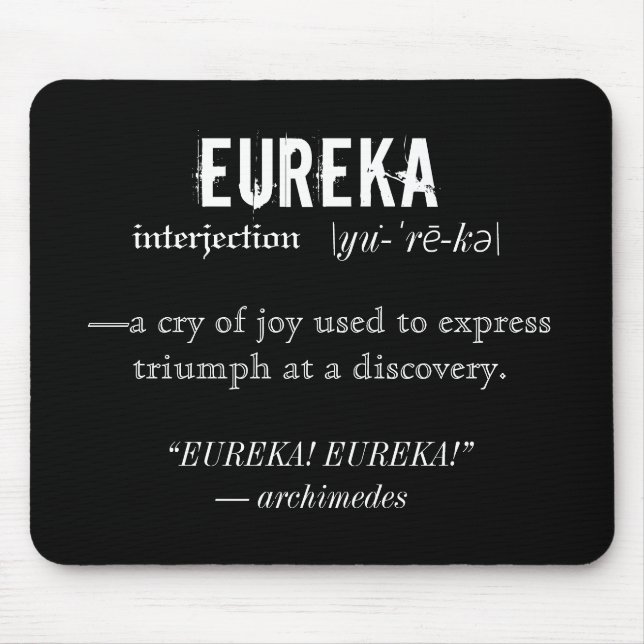 Alfombrilla De Ratón Definición Eureka Arquímedes Principales Ciencias (Frente)