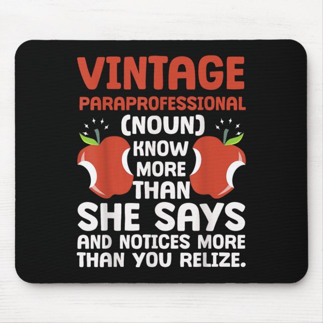 Alfombrilla De Ratón Definición Paraprofesional del Orgullo Educativo (Frente)