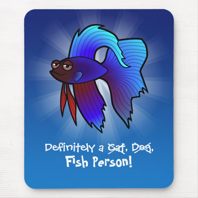 Alfombrilla De Ratón Definitivamente una persona pez (pez betta) (Frente)