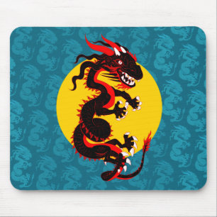 Alfombrilla de ratón del dragón negro