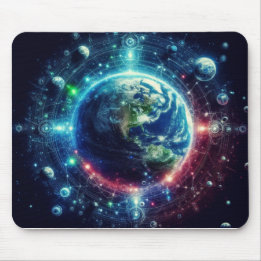 Alfombrilla de ratón del espacio exterior y planet