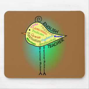 Alfombrilla De Ratón Del "regalos pájaro de la gramática" del profeso