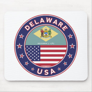 Alfombrilla De Ratón Delaware, camiseta de Delaware, pegatina de Delawa