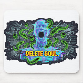 Alfombrilla De Ratón Delete Soul – Cyberpunk Glitch Horror