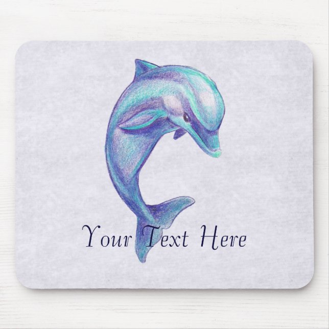 Alfombrilla De Ratón Delfín azul Mousepad (Frente)