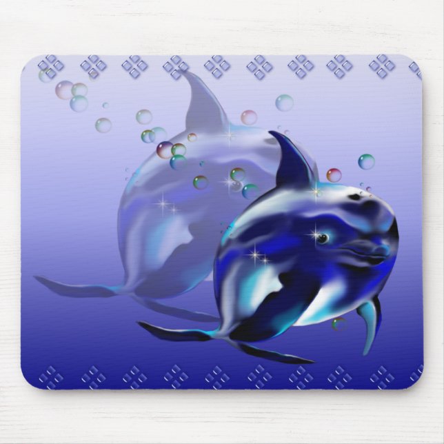 Alfombrilla De Ratón Delfín azul Mousepad (Frente)