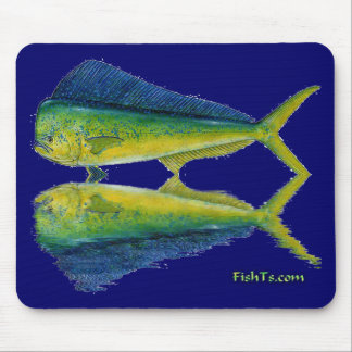 Alfombrilla De Ratón Delfín, Dorado, MahiMahi con la reflexión