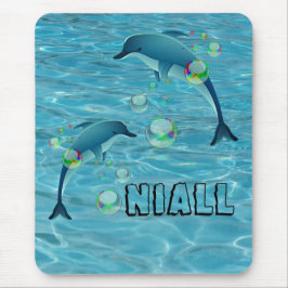 Alfombrilla De Ratón Delfines divertidos y burbujas personalizadas