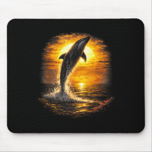 Alfombrilla De Ratón Delfines puesta de sol océano playa naturaleza vib
