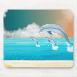 Alfombrilla De Ratón delfines saltando en el océano