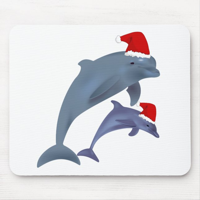 Alfombrilla De Ratón delfines santa (Frente)
