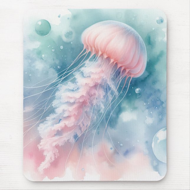 Alfombrilla De Ratón Delicada acuarela rosa (Frente)