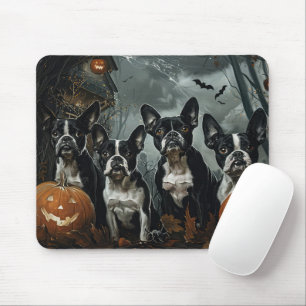 Alfombrilla De Ratón Delicia de Noche de Halloween para Boston Terrier