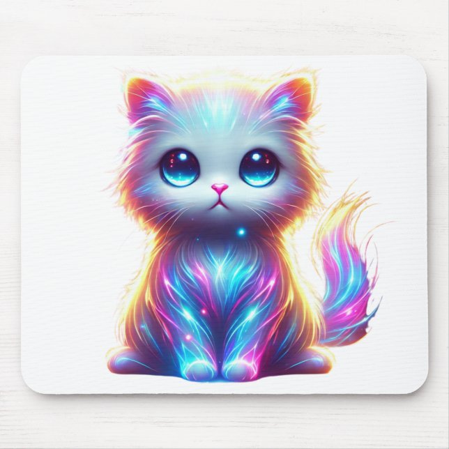 Alfombrilla De Ratón Delicioso gato colorido (Frente)