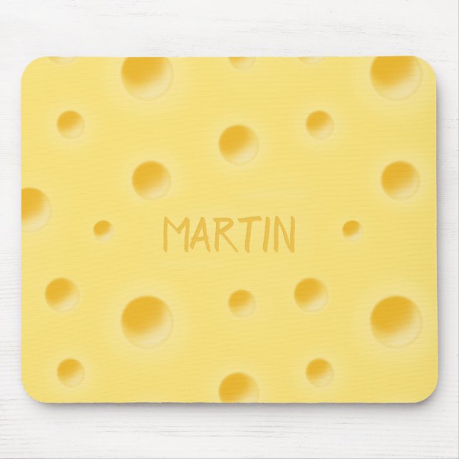 Alfombrilla De Ratón ¡Demasiado Alegre! Nombre personalizado del queso  (Frente)