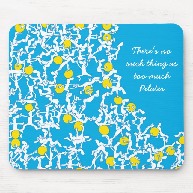 Alfombrilla De Ratón Demasiado mousemat de Pilates, azul (Frente)