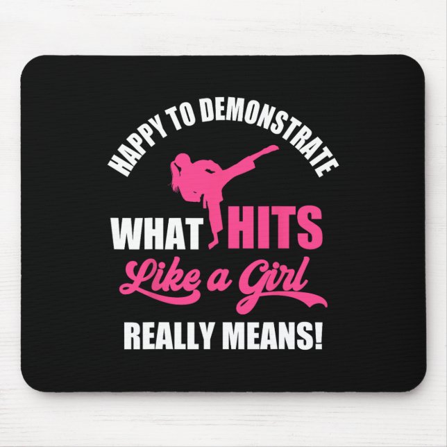 Alfombrilla De Ratón Demostrar Lo Que Es Un Golpe Como Un Chica Signifi (Frente)