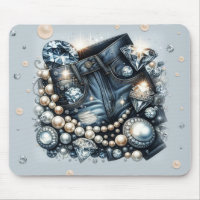 Denim Diamantes y Perlas Jeans Brillo