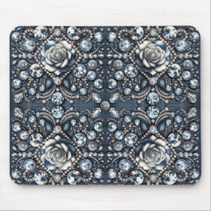Alfombrilla De Ratón Denim & Diamonds Glam Bling Rosa Joyas