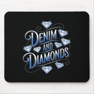 Alfombrilla De Ratón Denim Y Diamantes País Bachelorette Occidental Pa