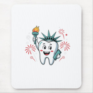 Alfombrilla De Ratón Dental Squad 4 De Julio Dentista Funny Estadounide