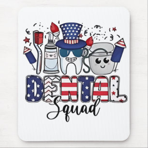 Alfombrilla De Ratón Dental Squad Cute Dentista Higienista 4 de Julio