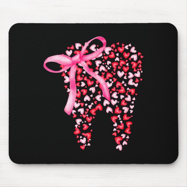 Alfombrilla De Ratón Dental Squad Valentines Cute Heart Teeth Dental Hy (Frente)