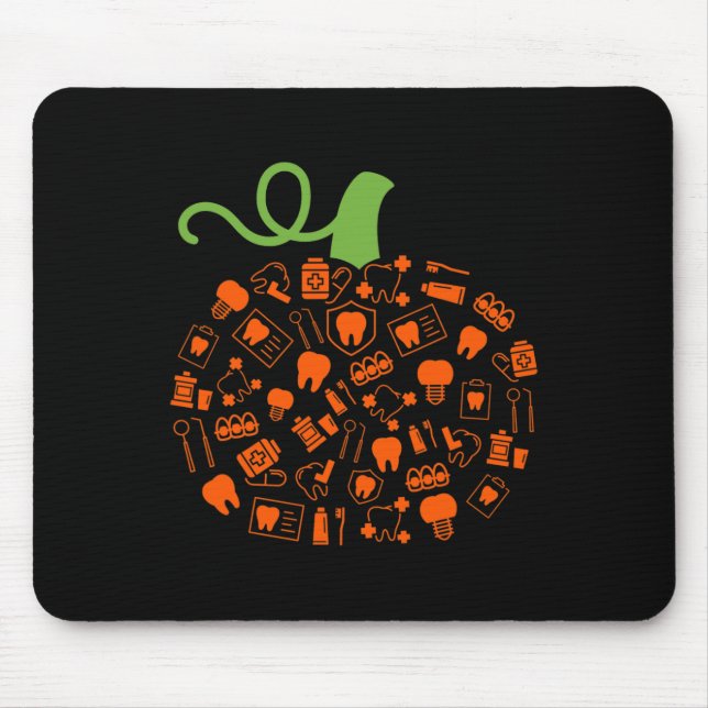 Alfombrilla De Ratón Dentista Dental Halloween Dental de la Bruja de la (Frente)