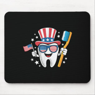 Alfombrilla De Ratón Dentista Diente Dental Bandera Americana Divertido
