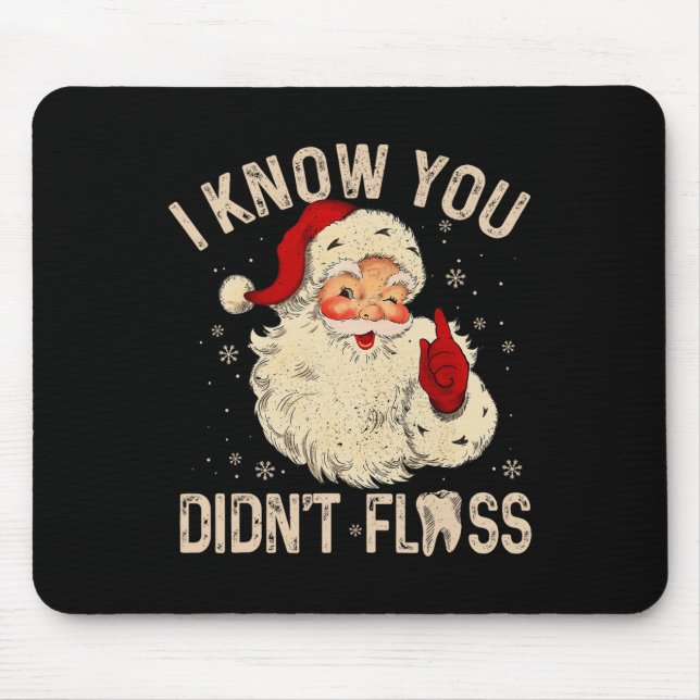 Alfombrilla De Ratón Dentista Navidades Dentales Divertido Papá Noel (Frente)