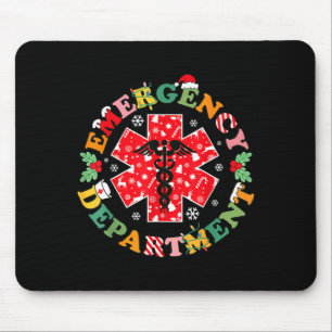 Alfombrilla De Ratón Departamento de Emergencias Navideño Lindo Enferme