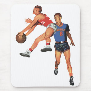 Alfombrilla De Ratón Deportes Antiguos, Jugadores de Baloncesto en un J