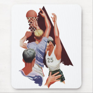 Alfombrilla De Ratón Deportes Antiguos, Jugadores de Baloncesto en un J
