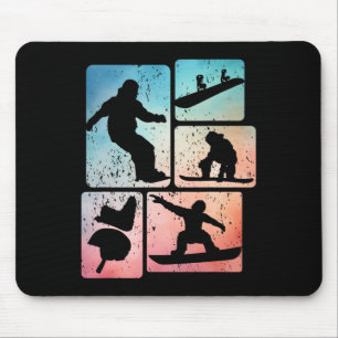 Alfombrilla De Ratón Deportes de invierno divertidos Snowboard Lover Sn
