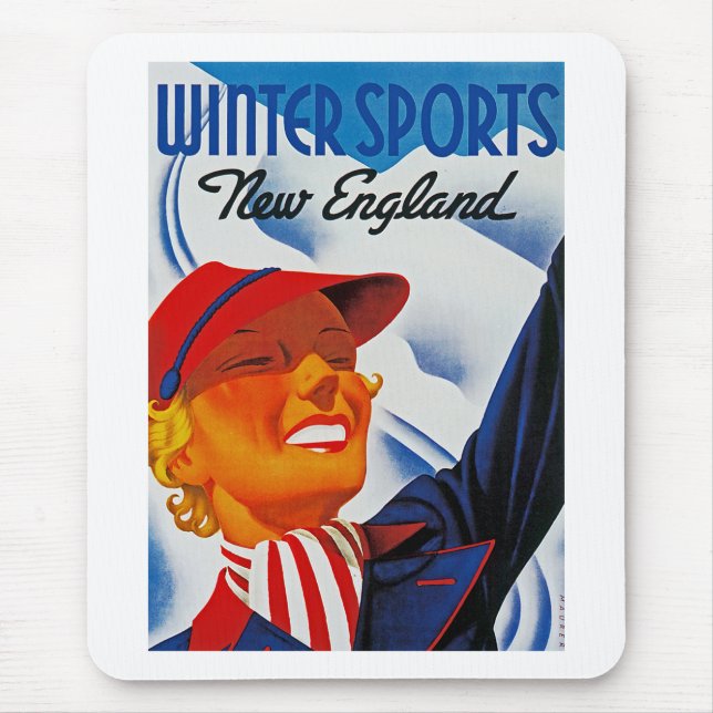 Alfombrilla De Ratón Deportes de invierno en Nueva Inglaterra (Frente)