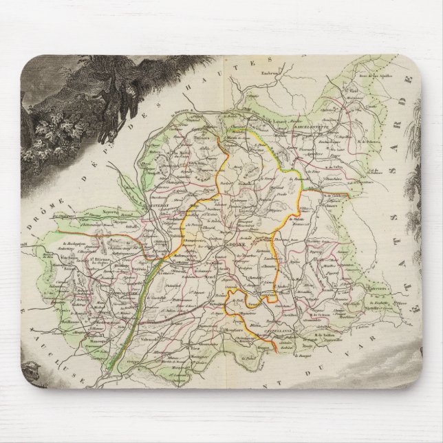 Alfombrilla De Ratón Dept Acerca De Alpes Bajos (Frente)