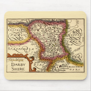 Alfombrilla De Ratón Derbyshire (Darbyshire) Condado de Inglaterra Mapa